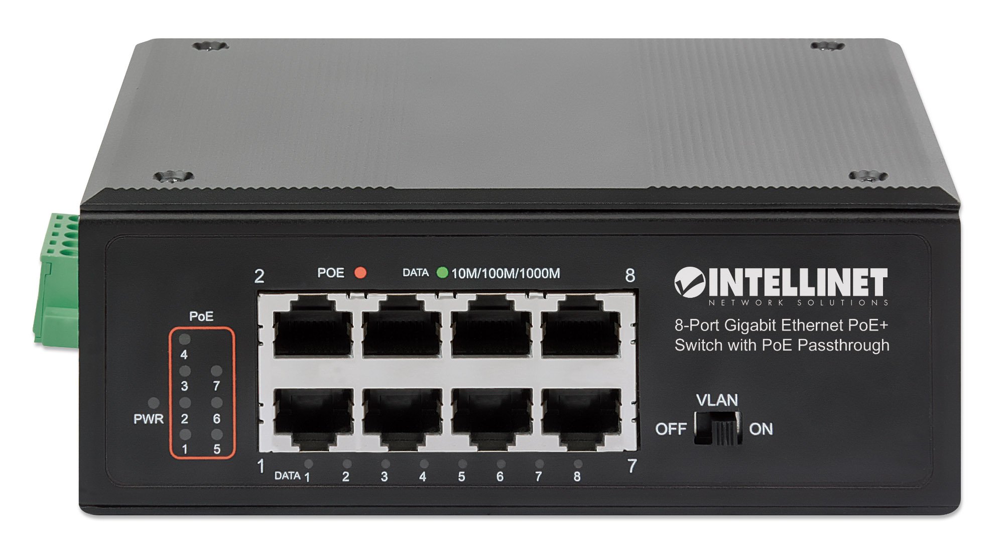 Switch Ethernet Gigabit 8 porte PoE+ con PoE Passante INTELLINET - immagine 4