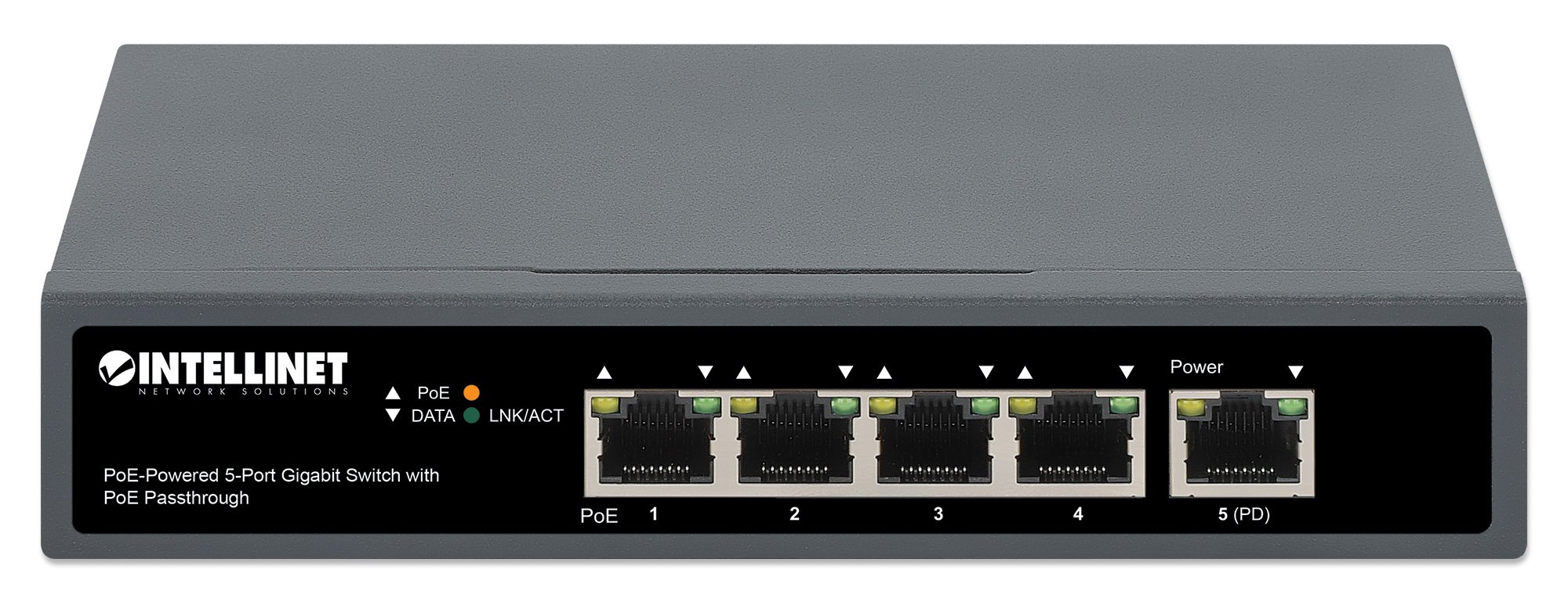 Switch Gigabit a 5 Porte con Alimentazione PoE Passante INTELLINET - immagine 4
