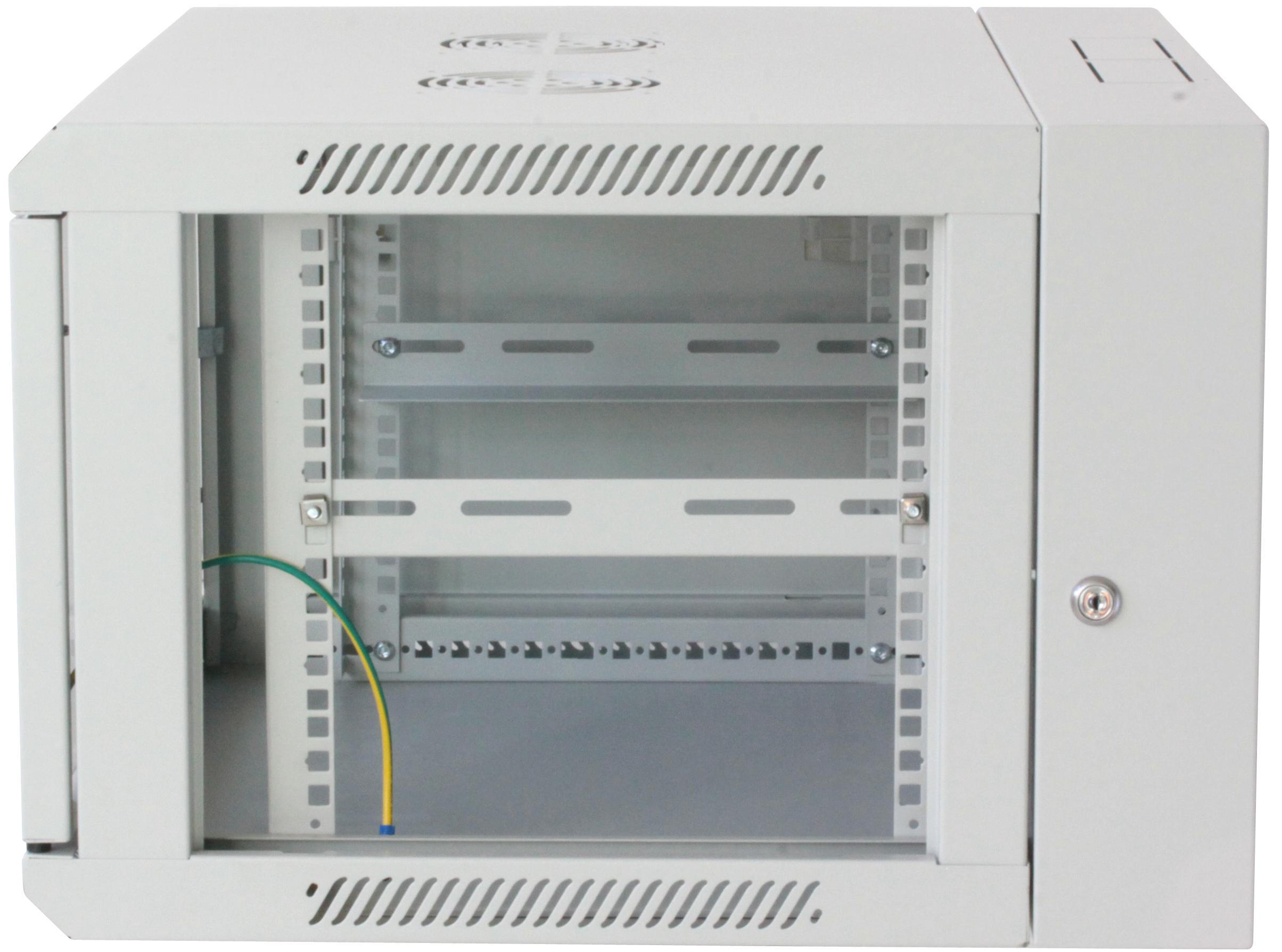 Armadio Rack 19'' a muro 9 unità due sezioni Grigio INTELLINET - immagine 4
