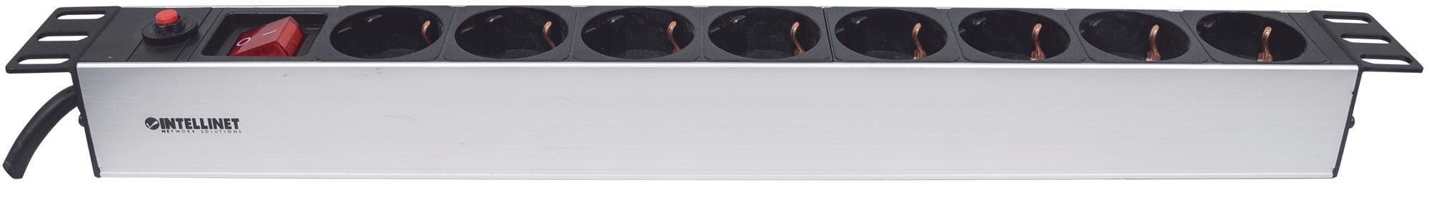 Multipresa per Rack 19'' 8 posti Spina Schuko Angolata 1U INTELLINET - immagine 4