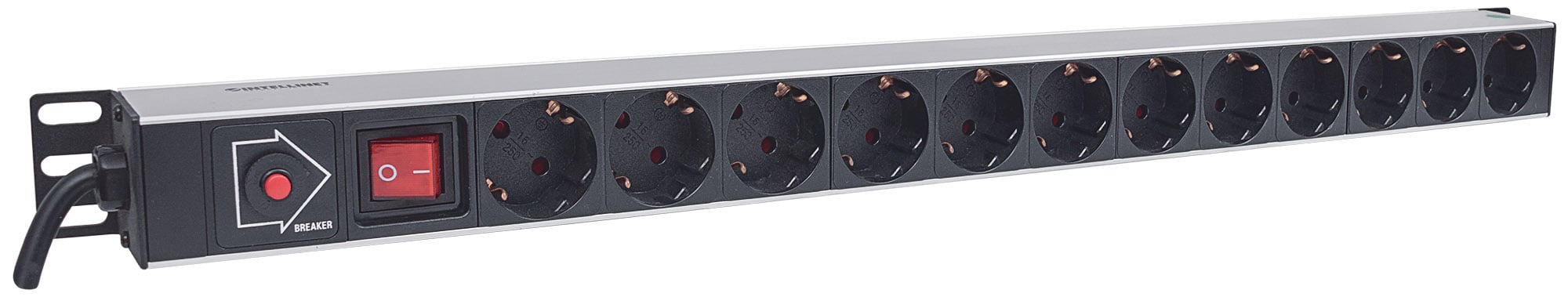 Multipresa Verticale per Rack 12 Posti Spina Schuko Angolata INTELLINET - immagine 4