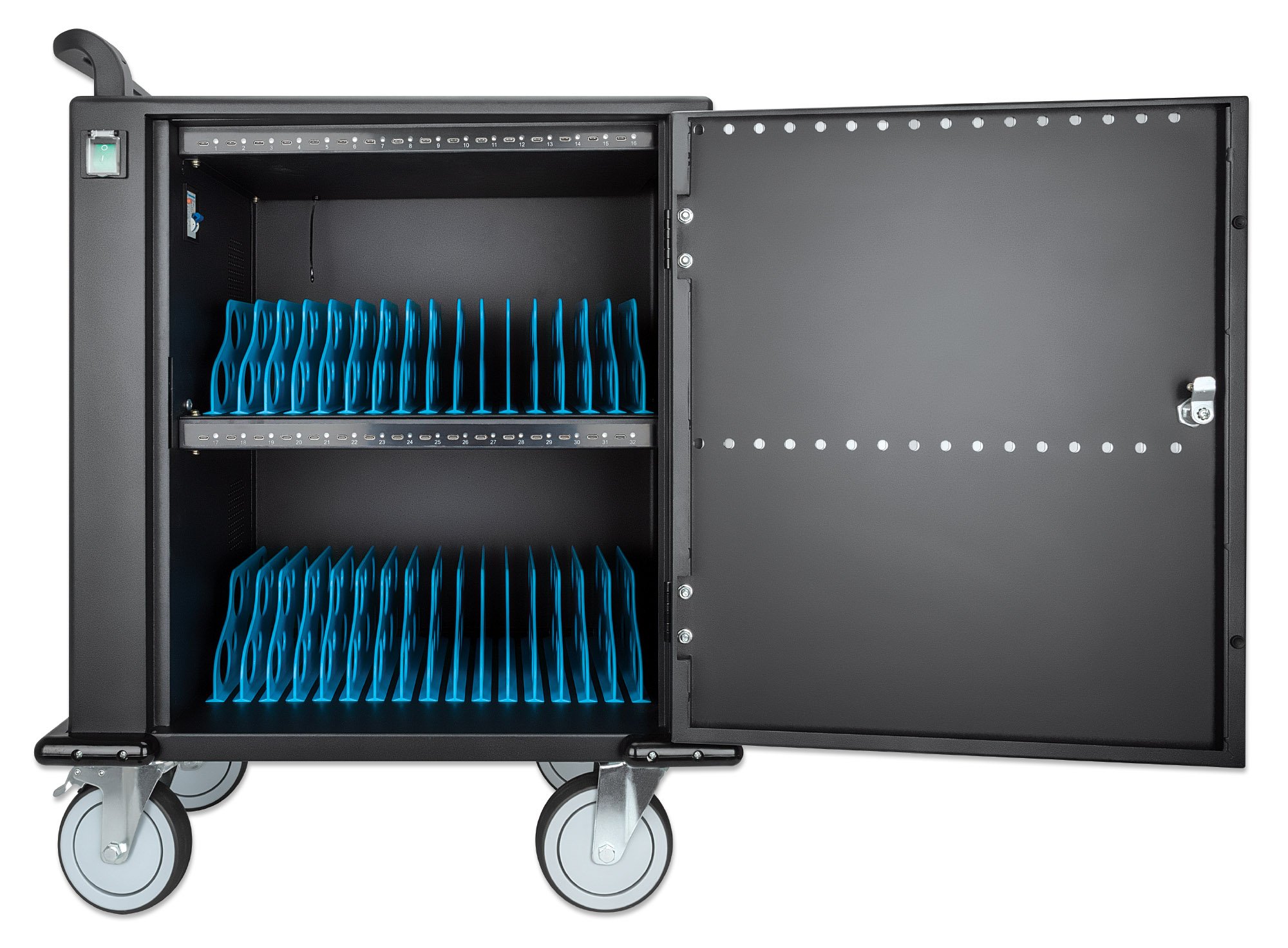 Carrello Stazione di Ricarica USB-C™ 576W per 32 Smartphone e Tablet fino a 12'' MANHATTAN - immagine 4