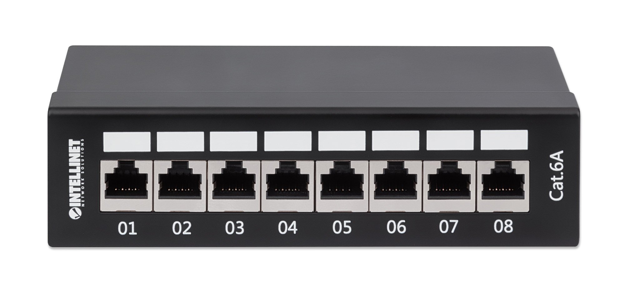 Pannello Patch 8 Posti Cat6A Schermato da Scrivania Nero INTELLINET - immagine 4