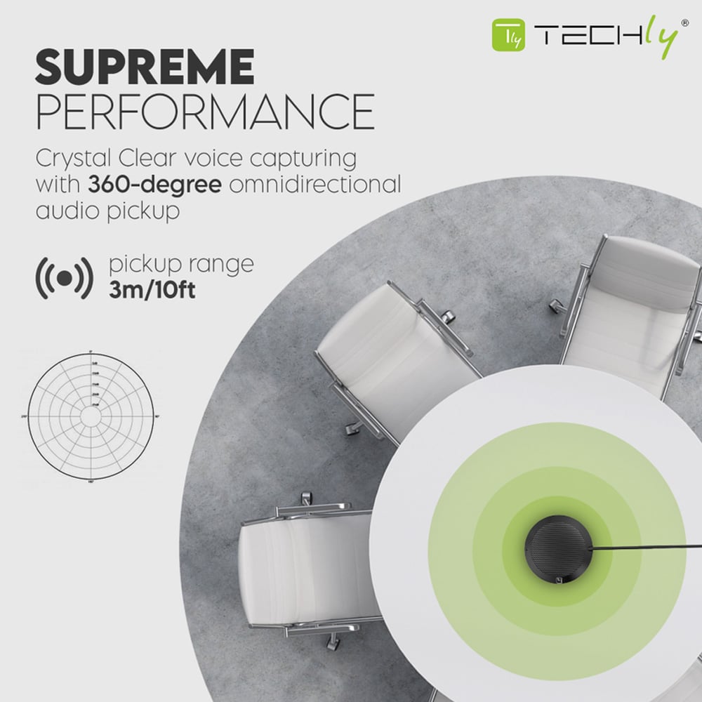 Microfono USB Omnidirezionale da Conferenza TECHLY - immagine 4