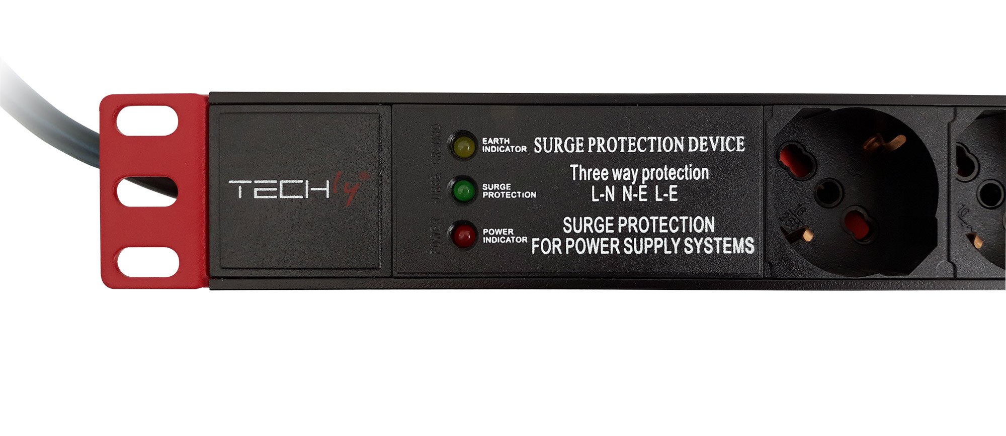 Multipresa 7 Posti da Rack 19'' con Filtro di Protezione 3 LED Spina Italiana 1U TECHLY PROFESSIONAL - immagine 4