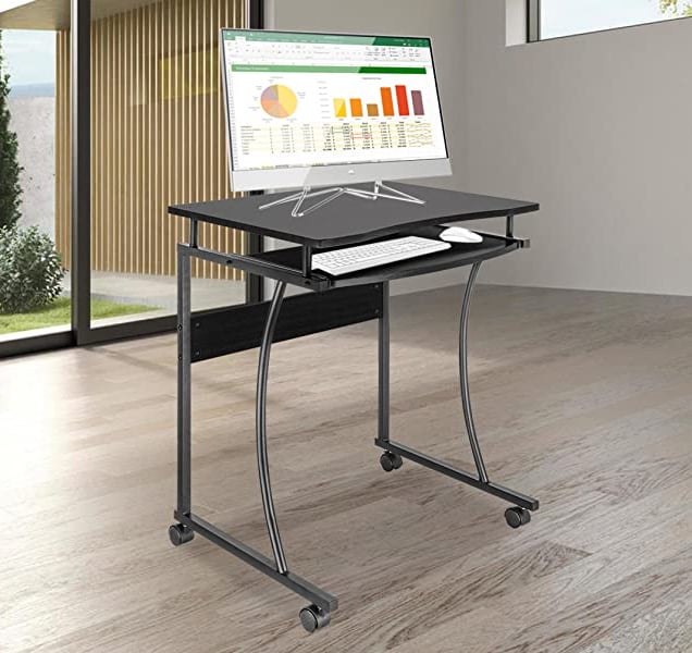 Scrivania Compatta con Ripiano Estraibile per Tastiera TECHLY - immagine 4