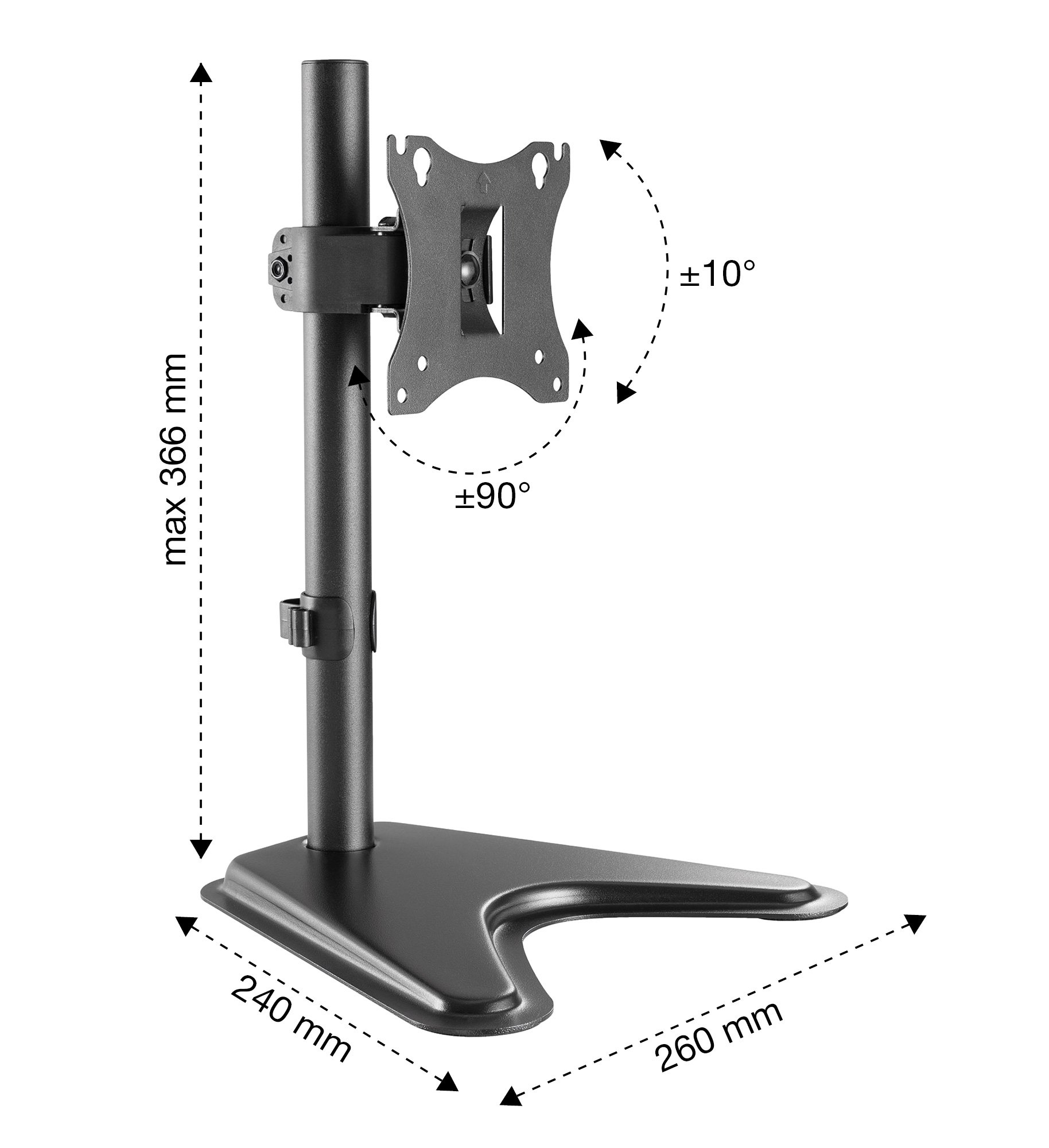 Stand da Scrivania per 1 Monitor LCD 17-27'' con base h.366mm MANHATTAN - immagine 4