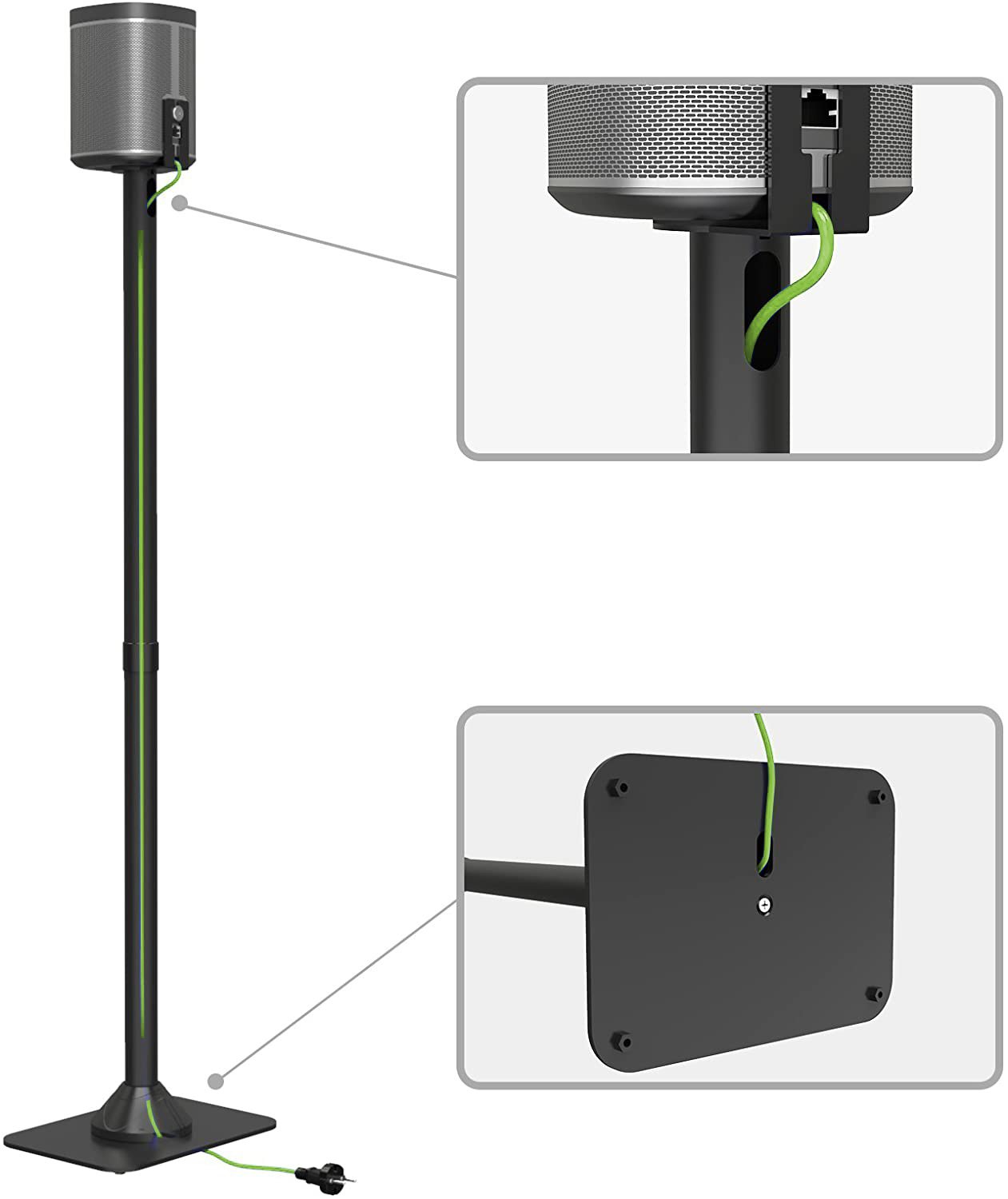 Supporto da Pavimento per Diffusore Audio Sonos Play 1 nero TECHLY NP - immagine 4