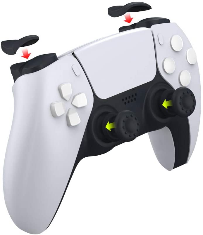 Kit protettivo antiscivolo leve Controller PlayStation5 PS5 8in1 WHITE SHARK - immagine 4