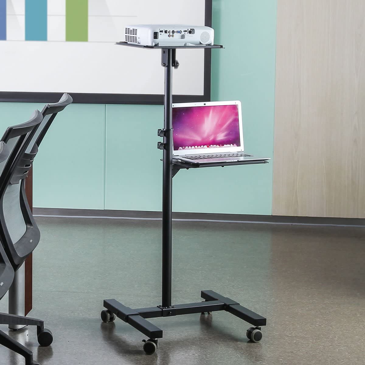 Carrello per Proiettore Notebook Regolabile con Mensola TECHLY - immagine 4