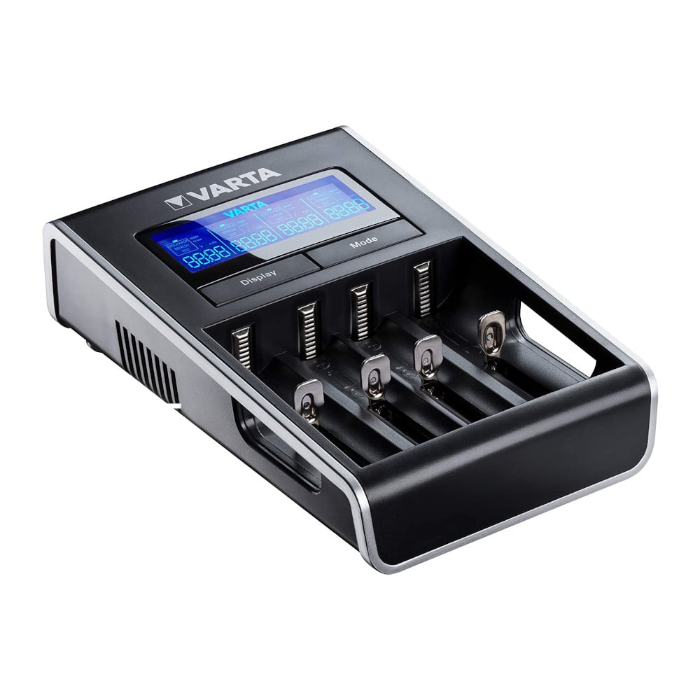 Caricabatterie LCD Dual Tech Charger Ni-MH Li-ioni e dispositivi USB VARTA
