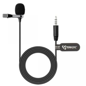 Microfono Lavalier Condensatore Omnidirezionale 3.5mm Adattatore PC SBOX