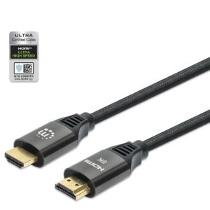 Cavo HDMI con Ethernet ad Altissima Velocit&agrave; Certificato 8K@60Hz eARC 2m MANHATTAN