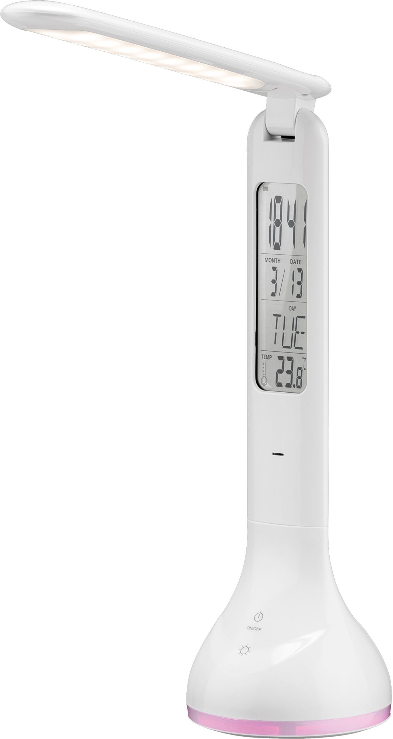 Lampada a LED da Tavolo Ricaricabile con Calendario e Orologio GOOBAY