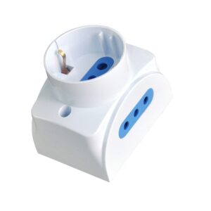 Presa da muro con 2 prese Italiane 2P+T e 1 Schuko 16A TECHLY