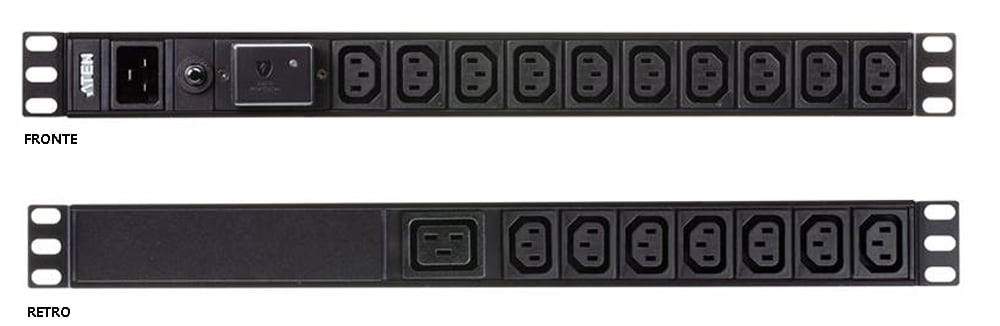 Multipresa Rack PDU 1U 17p IEC-C13 1p C19 Protezione Sovratensione ATEN