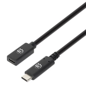 Cavo prolunga USB 3.2 Gen 2 SuperSpeed+ USB-C&trade; Maschio/Femmina 0,5m Nero MANHATTAN