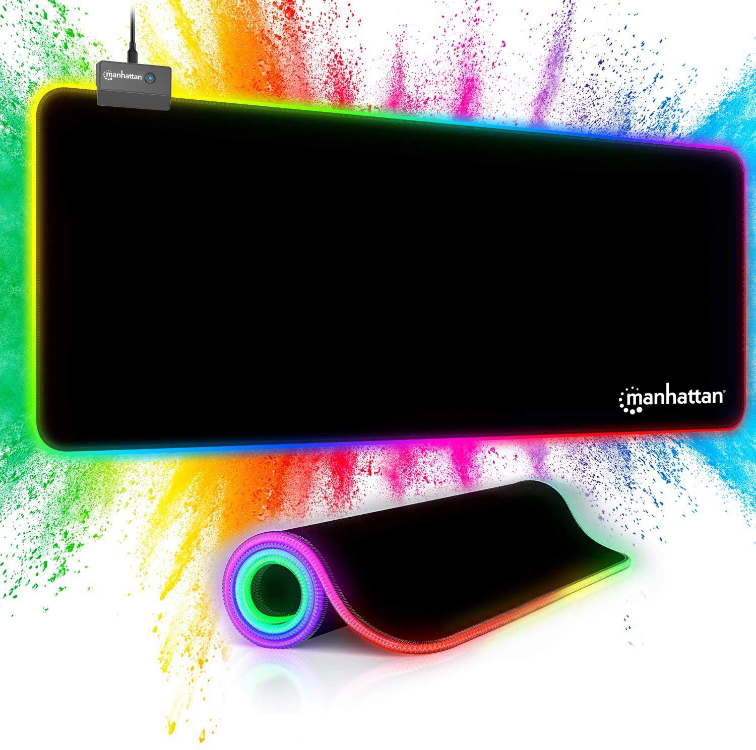 Tappetino Mouse Gaming XXL Illuminazione LED Effetti Luce RGB MANHATTAN
