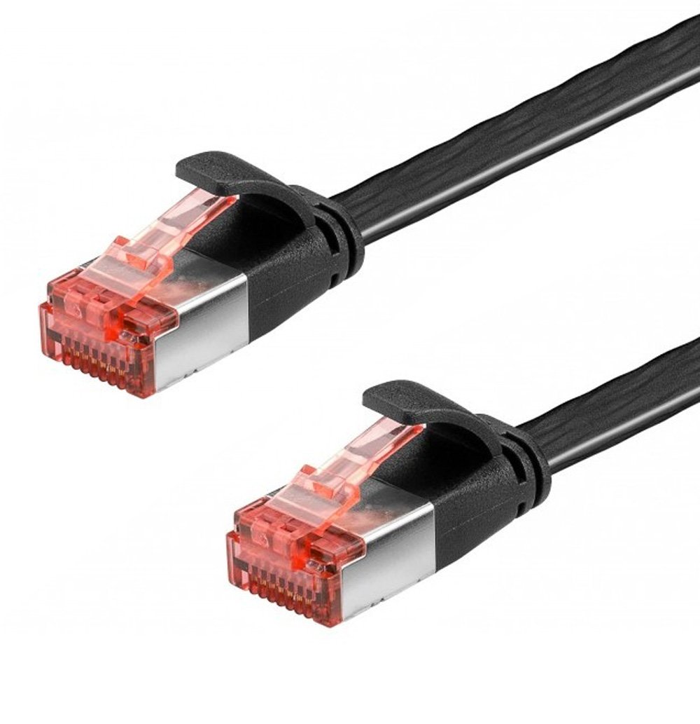 Cavo di Rete Patch Piatto in Rame Cat.6 U/FTP 1,0m Nero GOOBAY