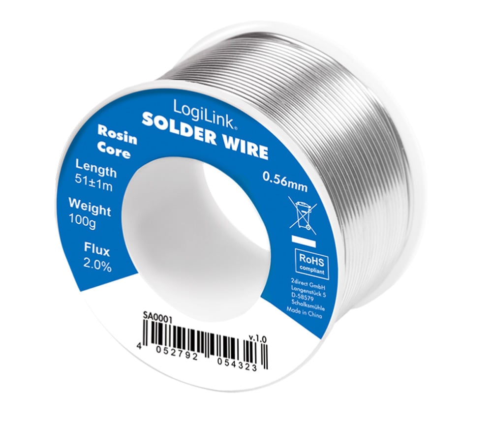 Stagno in Rotolo per Saldatura Rame 2% diam. 0,56 mm 100g LOGILINK
