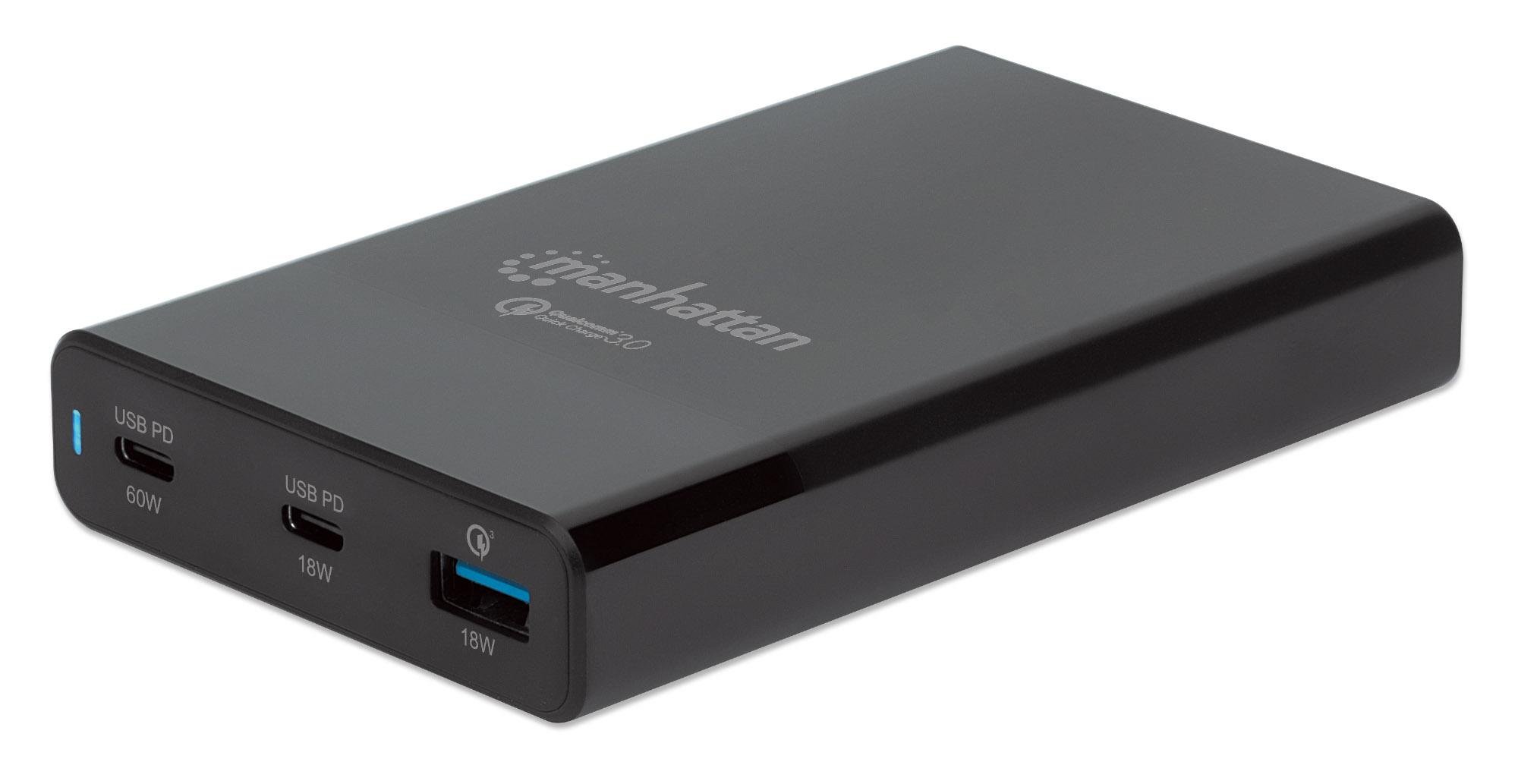 Stazione di ricarica USB-C™ PD 65W Nero MANHATTAN