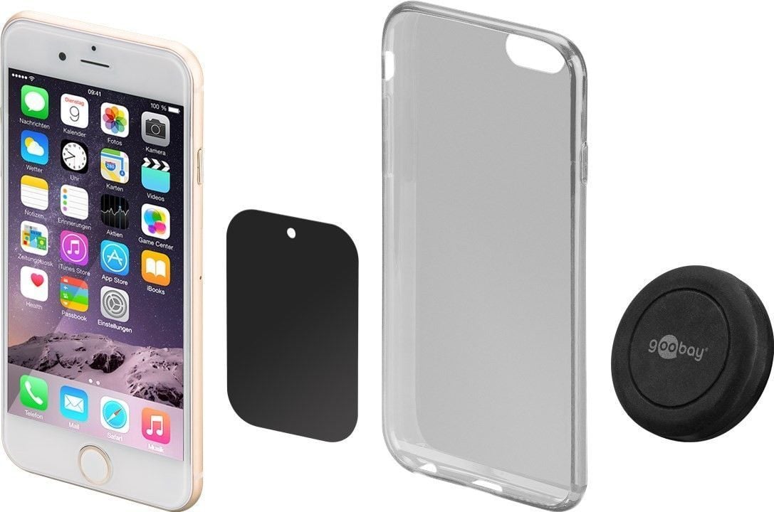 Supporto Magnetico Autoadesivo per Smartphone e Tablet Nero GOOBAY - immagine 5