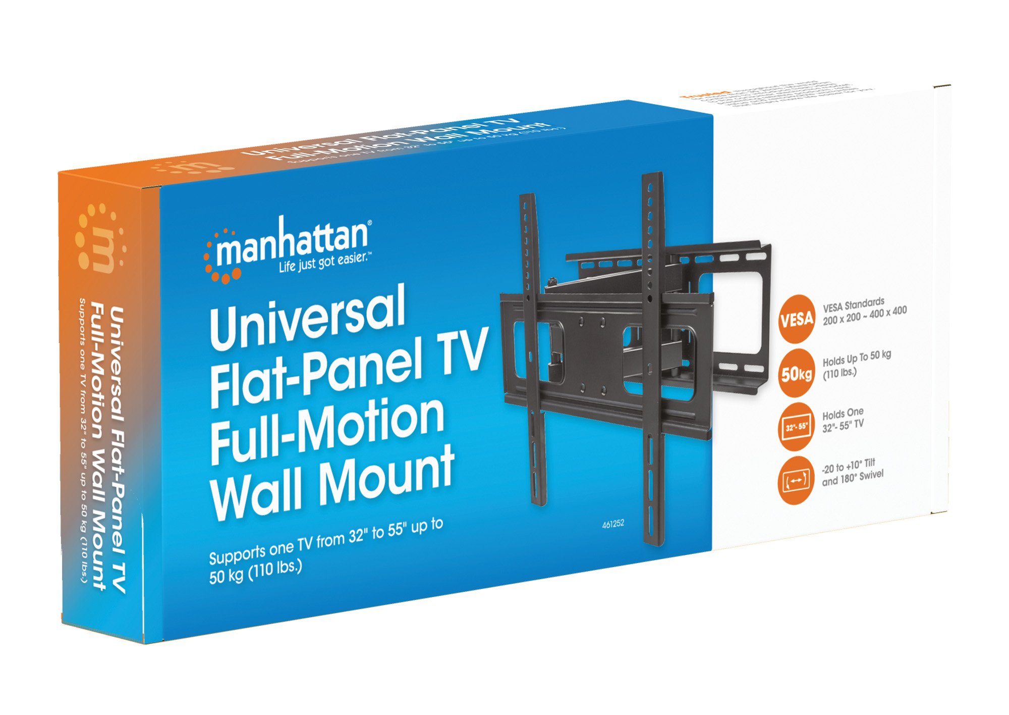 Supporto a Muro Universale Full-Motion per TV 32-55'' MANHATTAN - immagine 10