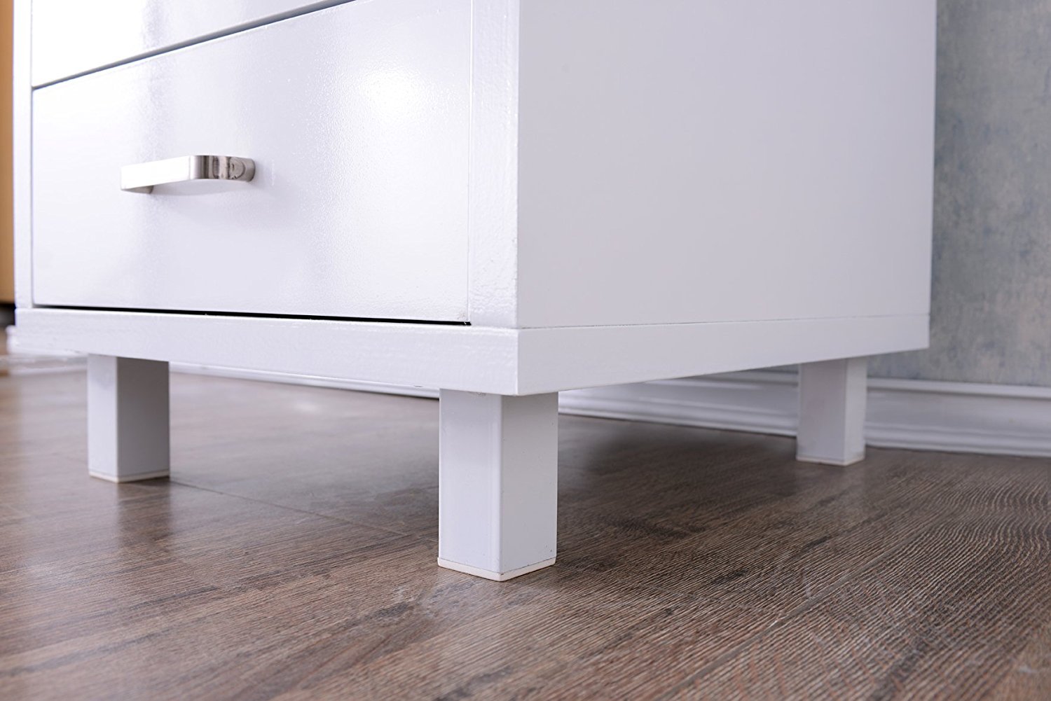 Scrivania per Computer con Tre Cassetti Bianco opaco effetto legno TECHLY - immagine 5