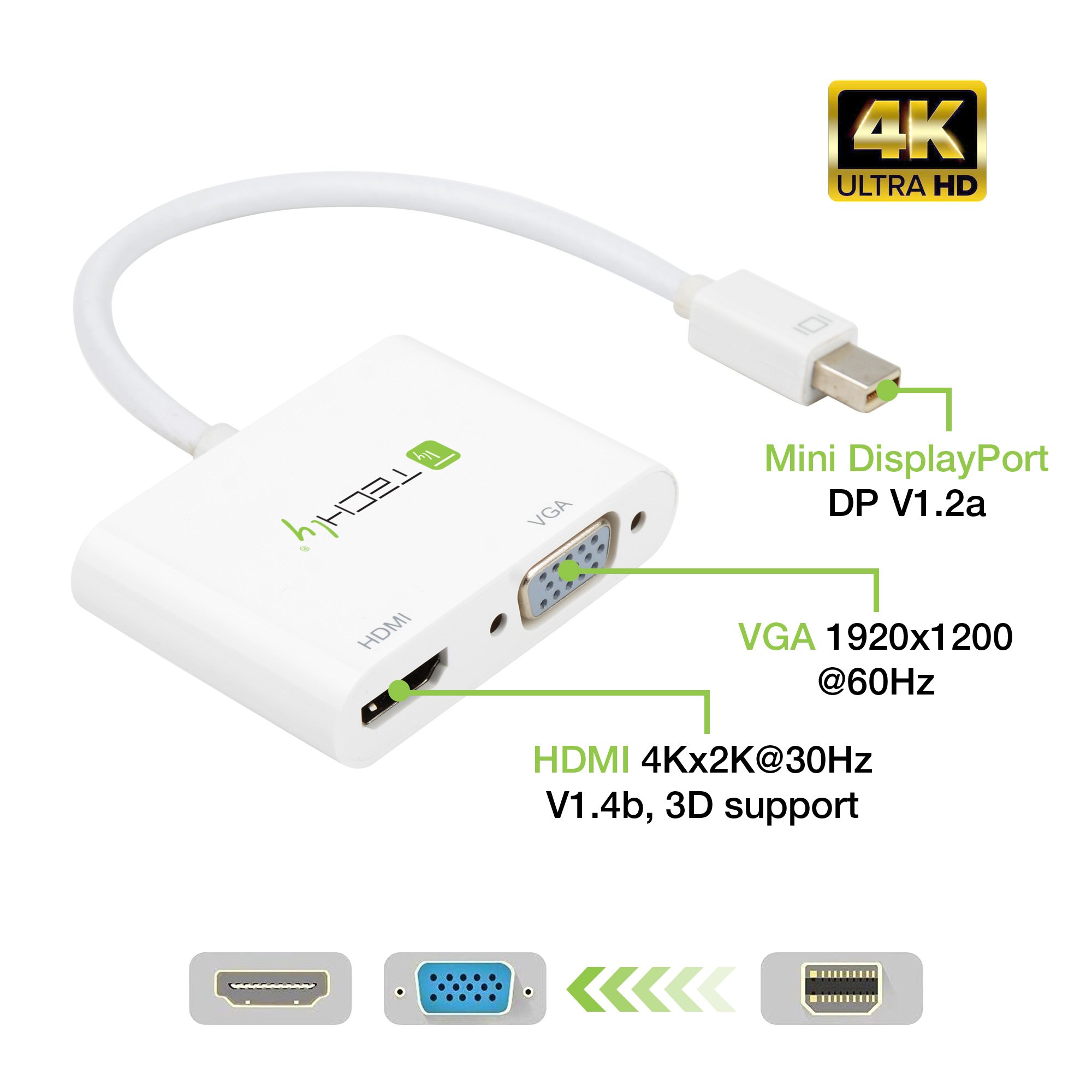Adattatore Mini DisplayPort ad HDMI/VGA TECHLY - immagine 5