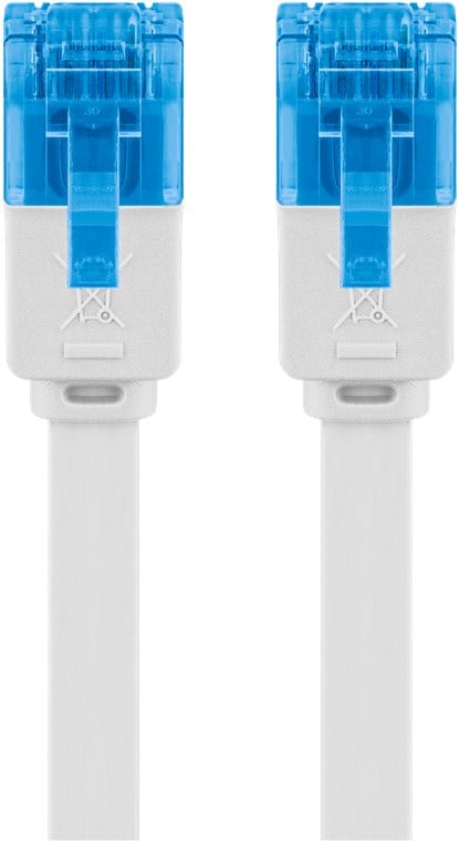 Cavo di Rete Patch Piatto in Rame Cat.6A UTP 1m Bianco GOOBAY - immagine 4
