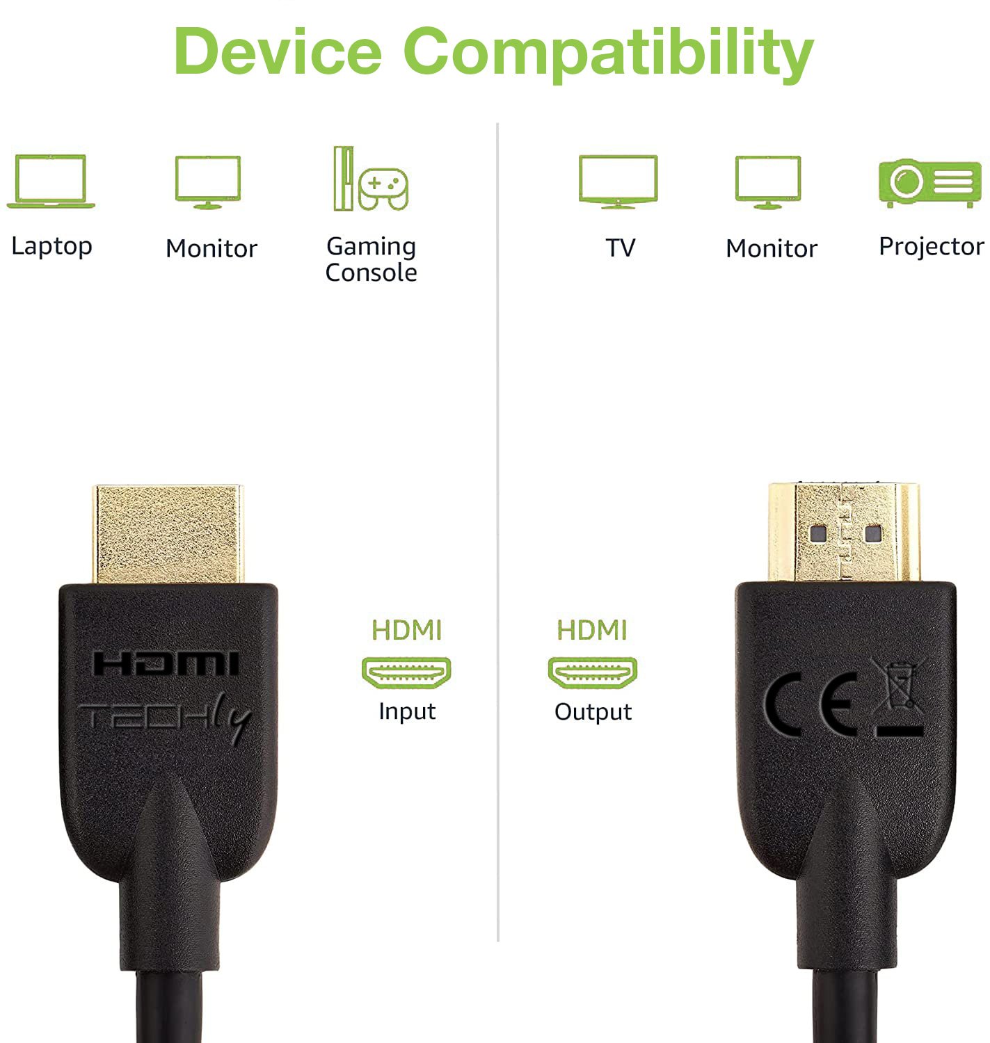 Cavo HDMI™ High Speed 2.0 A/A M/M 5m Nero TECHLY - immagine 5
