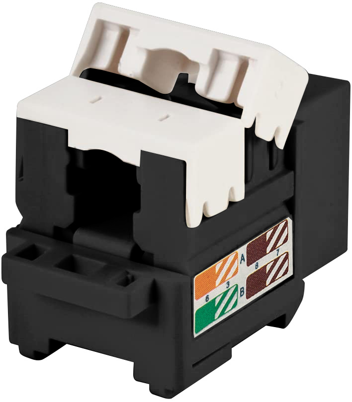 Frutto Keystone RJ45 Cat.5E UTP IDC 90° Nero TECHLY PROFESSIONAL - immagine 4