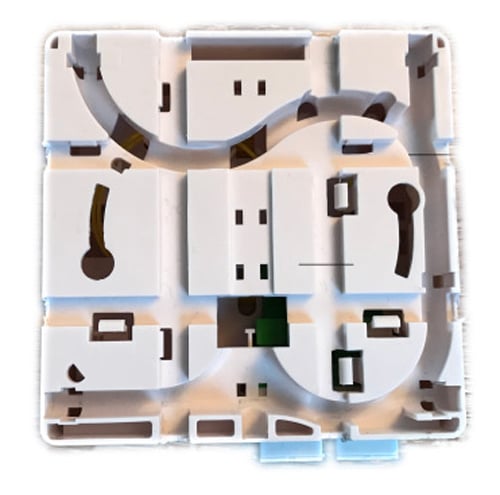 Scatola FTTH Indoor IP20 4 x SC o LC Duplex 80x80 con Passacavo Versione a Crimpare OEM - immagine 4