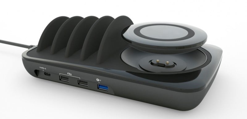 Docking Station USB 5 posti con Caricabatterie Wireless Removibile FONTASTIC - immagine 4