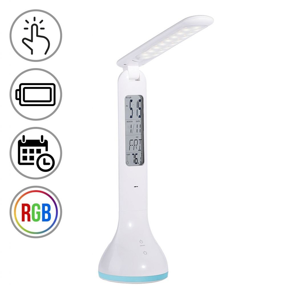 Lampada a LED da Tavolo Ricaricabile con Calendario e Orologio GOOBAY - immagine 5