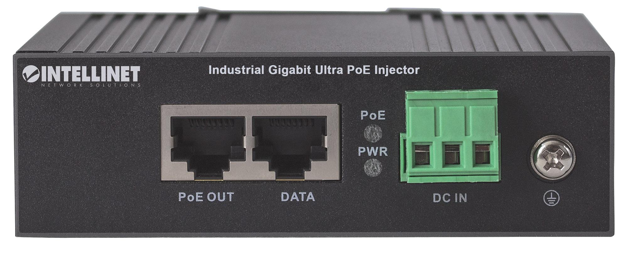 Iniettore Industriale per Guida DIN Gigabit Ultra PoE 60W INTELLINET - immagine 5