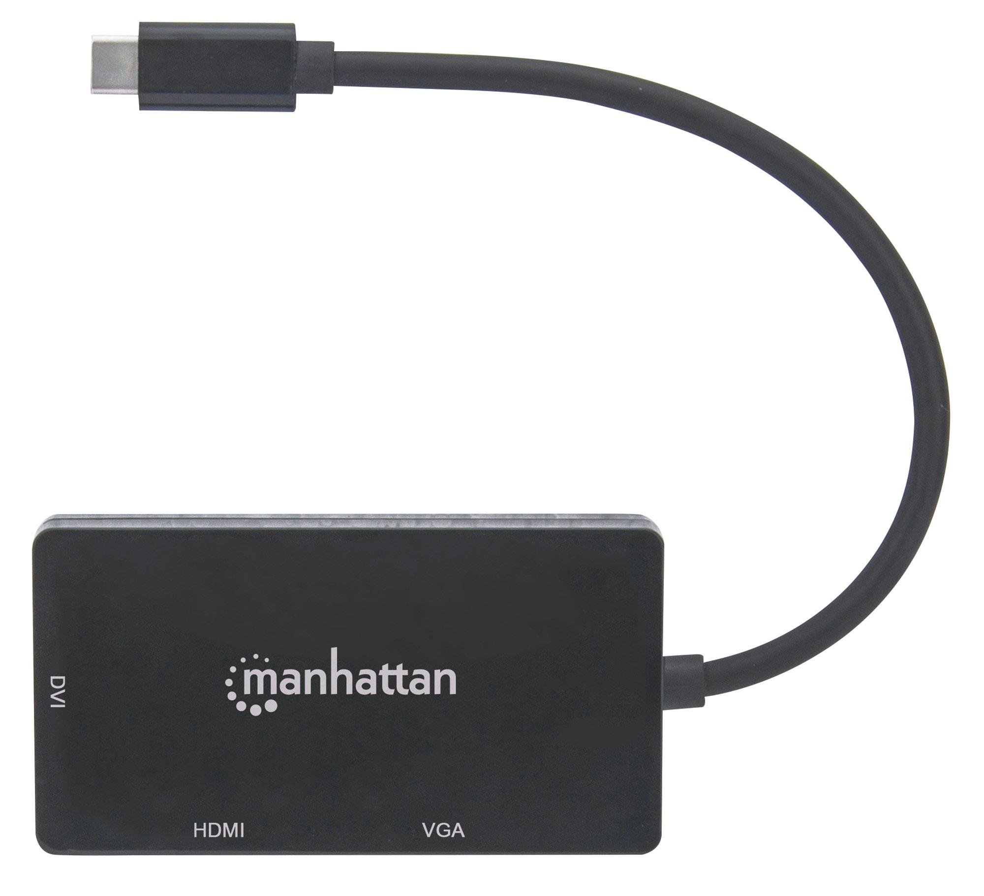 Convertitore Audio Video USB-C™ 3-in-1 Multiporta HDMI DVI VGA MANHATTAN - immagine 4