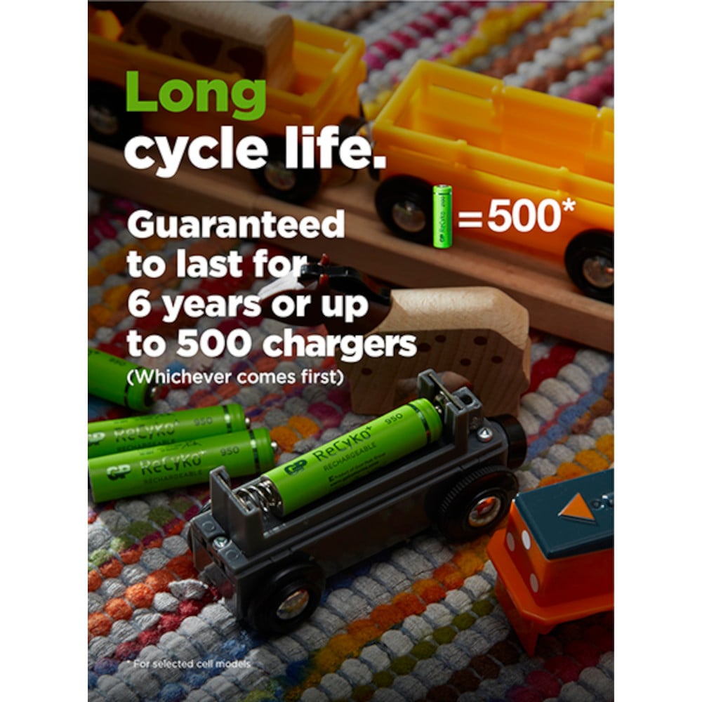 Blister 4 Batterie Ricaricabili AA Stilo 2100mAh GP ReCyko GP BATTERIES - immagine 5