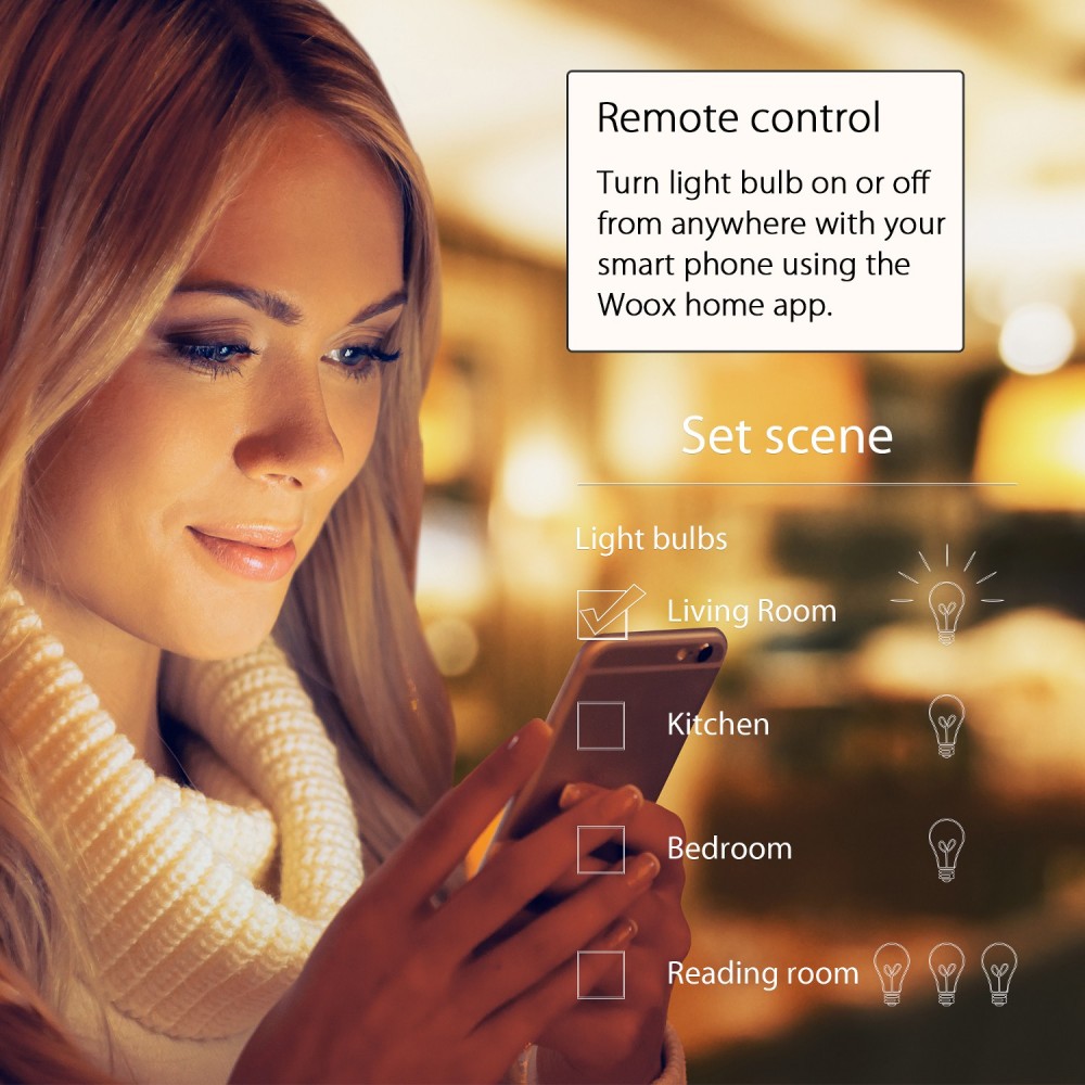 Lampadina LED B22 Smart Controllo Vocale Alexa, R4554 Classe F WOOX - immagine 5
