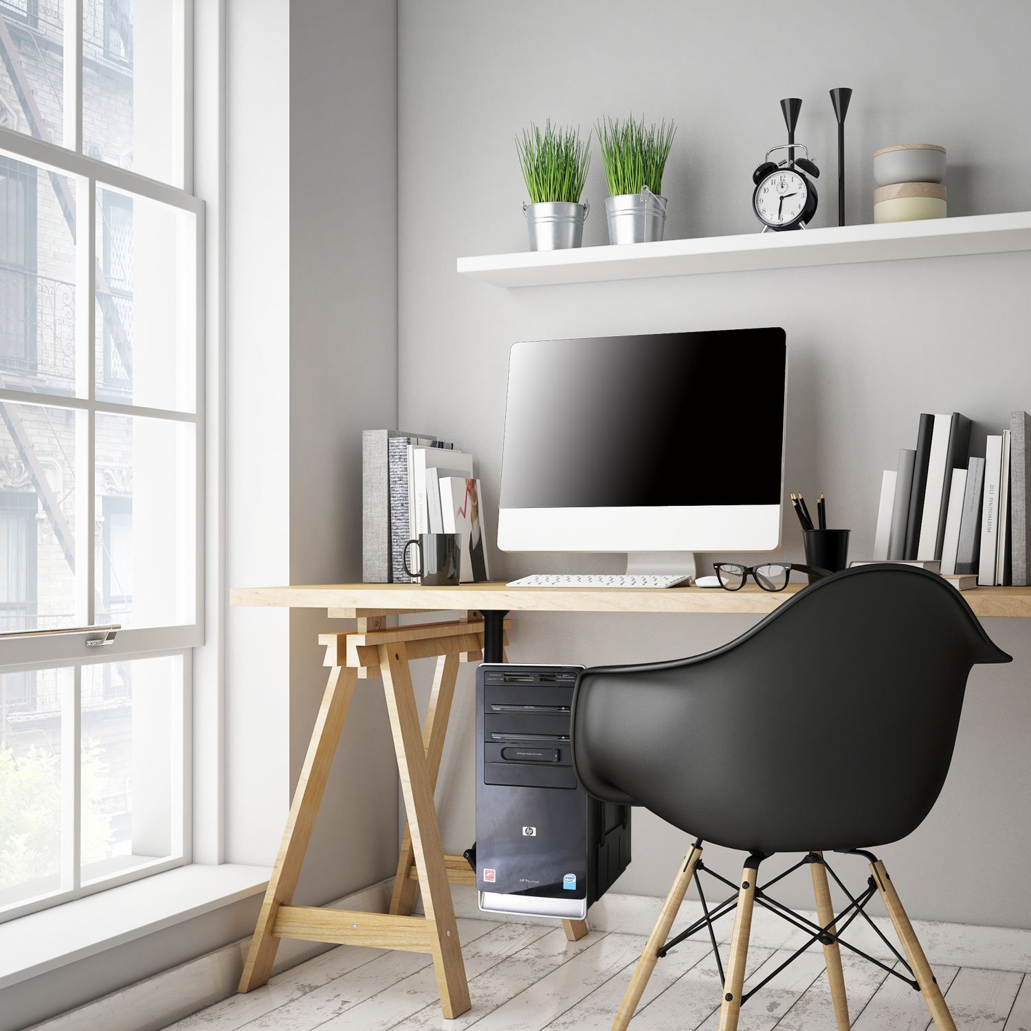 Supporto per PC da muro o parete scrivania o sotto scrivania TECHLY - immagine 6