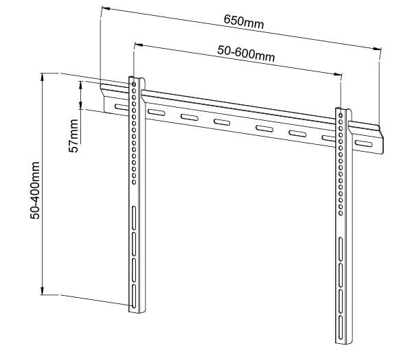 Staffa a Muro Ultra Slim TV LED LCD 40-65'' TECHLY - immagine 5