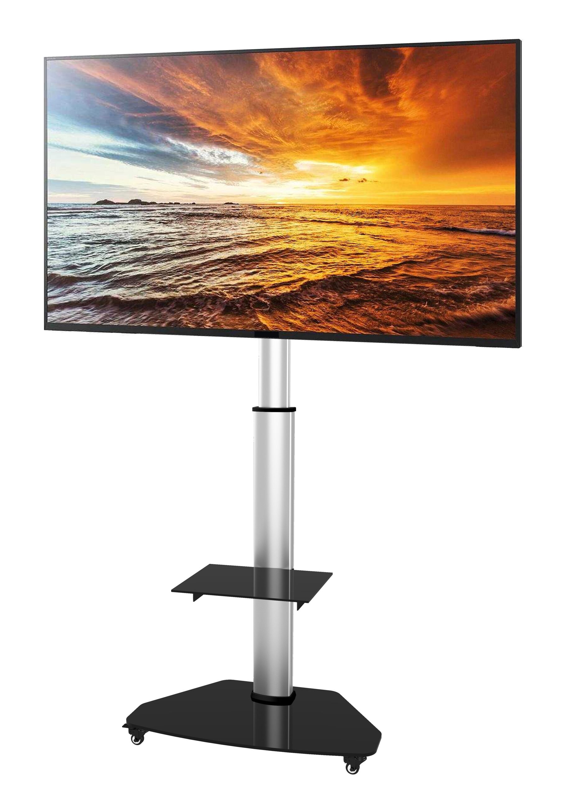 Supporto a Pavimento con Mensola Trolley TV LCD/LED/Plasma 37-70'' Silver TECHLY - immagine 5