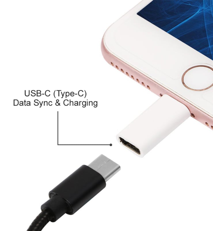 Mini Adattatore Ricarica Sincronizzazione USB-C™ a Lightning® Bianco SBOX - immagine 5