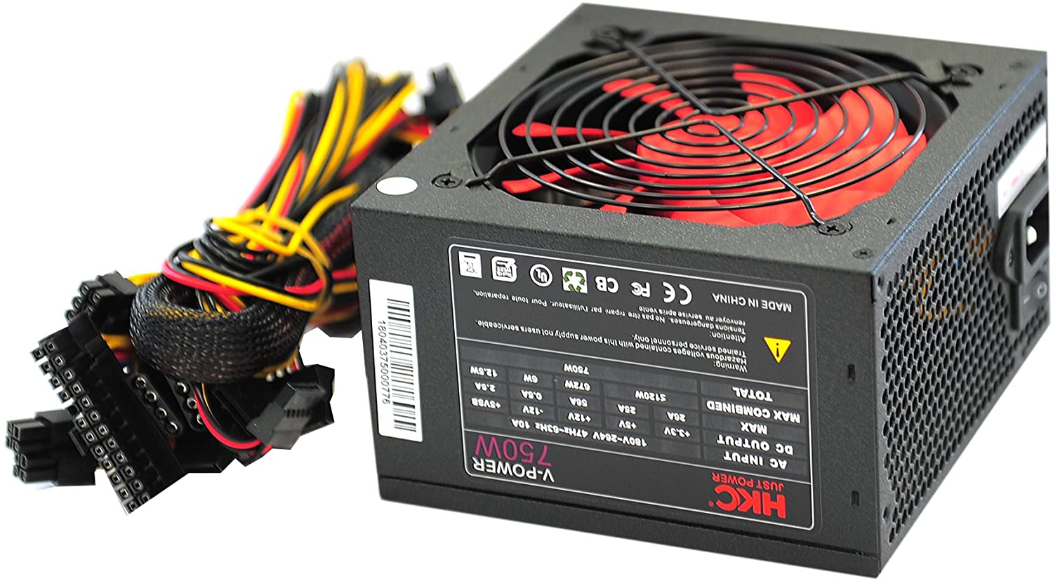 Alimentatore per PC 750W ATX 2.2 Ventola 12cm HKC - immagine 5