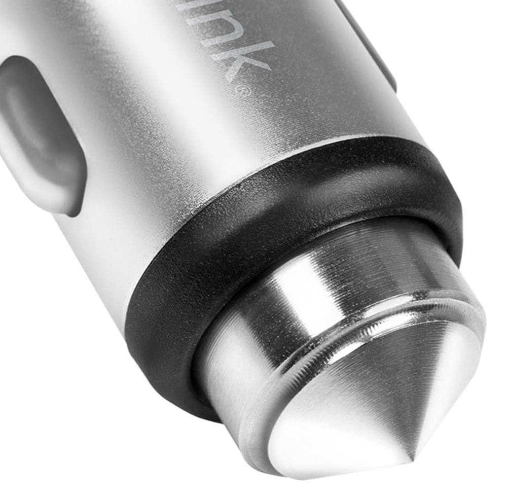 Caricatore da Auto in Alluminio 2x USB 10,5W Rompivetro di Emergenza LOGILINK - immagine 4