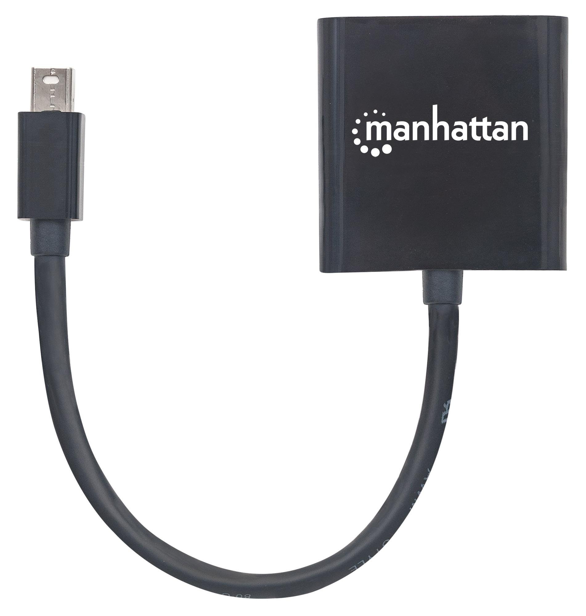Convertitore Attivo MiniDP M a DVI F 15cm 4K Nero MANHATTAN - immagine 5
