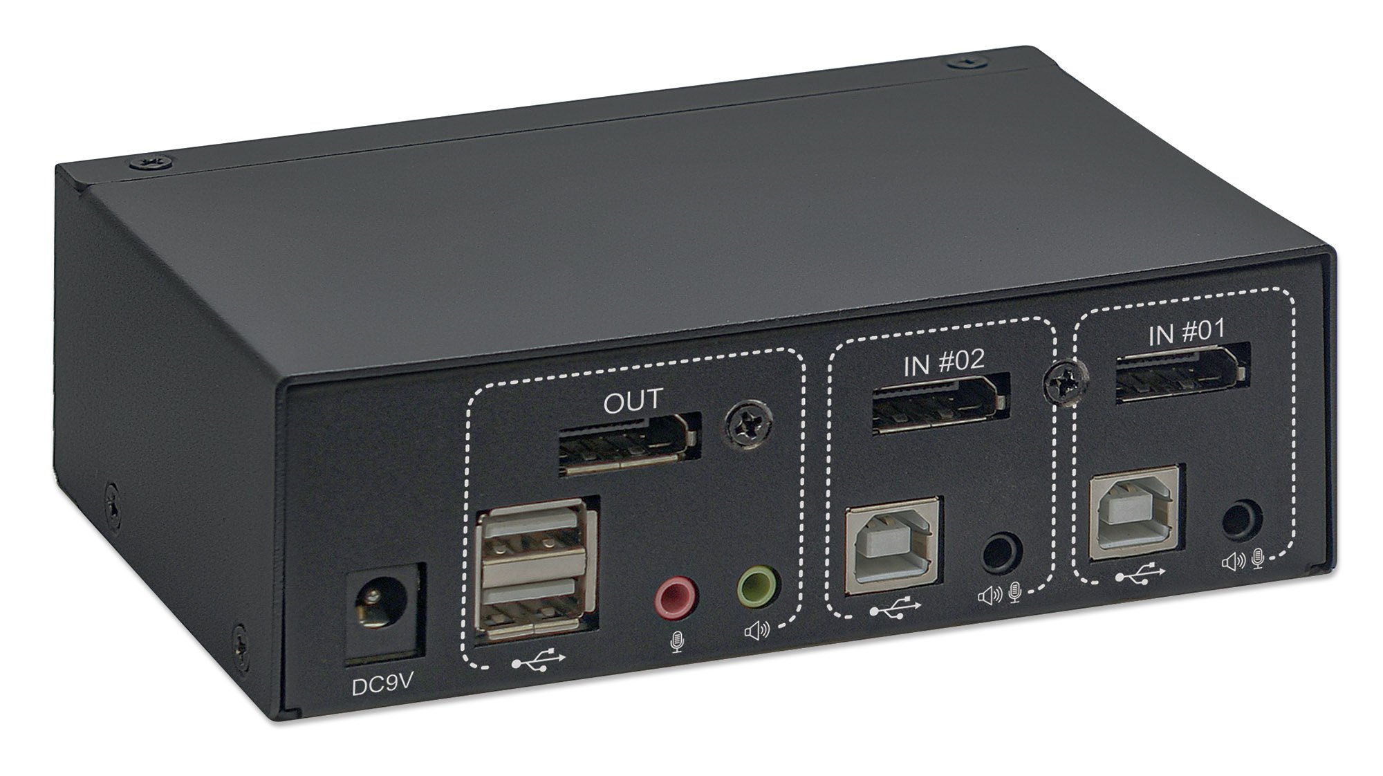 Switch KVM DisplayPort 1.2 a 2 porte 4K con Audio MANHATTAN - immagine 5