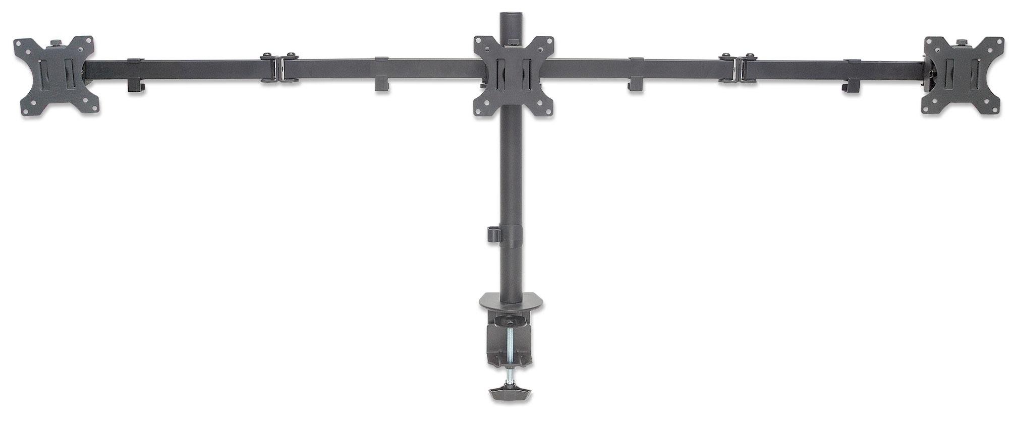 Supporto da Scrivania per 3 Monitor 13-27'' con Morsetto MANHATTAN - immagine 5