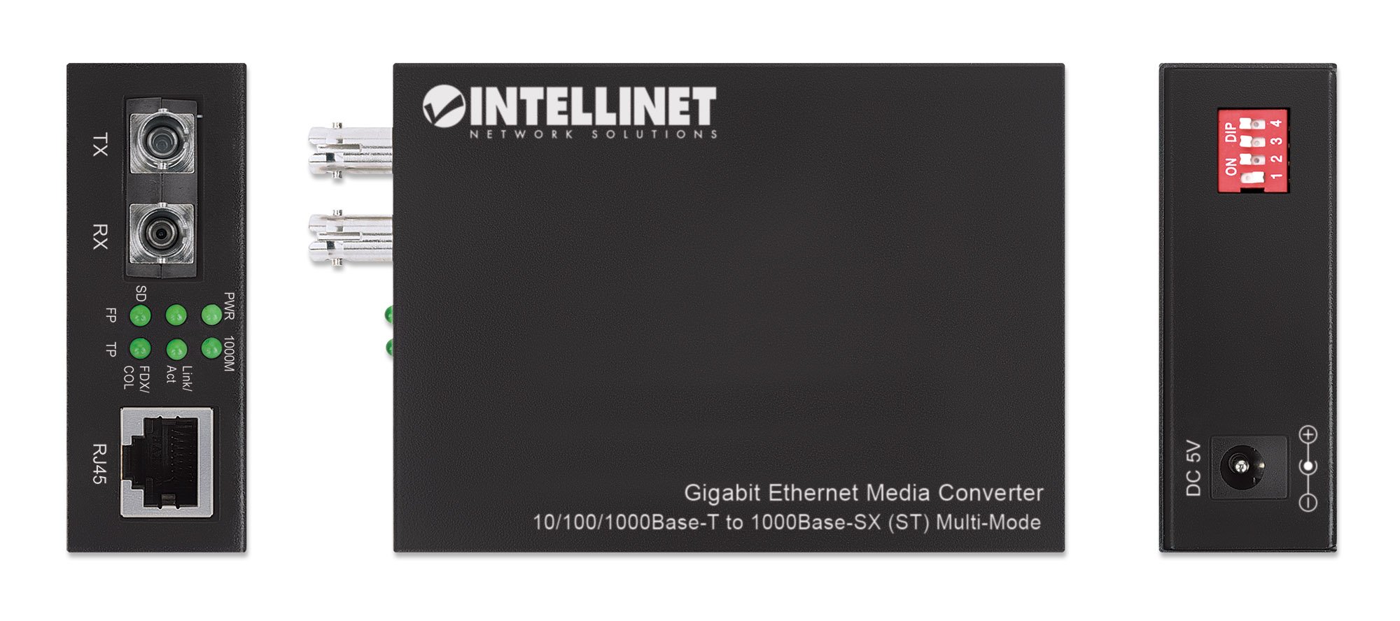 Media Converter Gigabit Ethernet Fibra ST Multimodale INTELLINET - immagine 5
