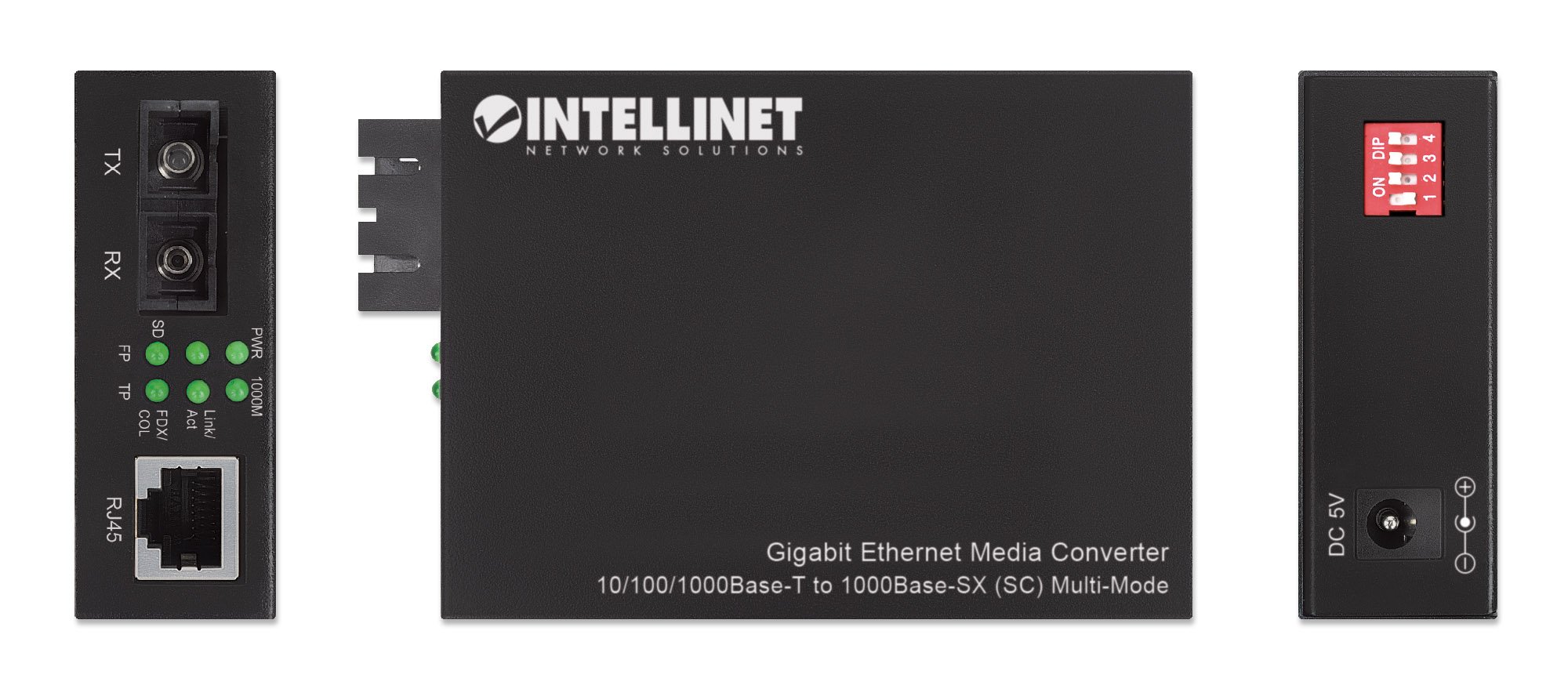 Gigabit Ethernet Media Converter Fibra SC Multimodale INTELLINET - immagine 5